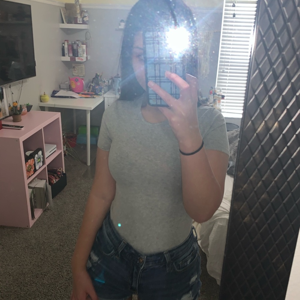 light gray t-shirt bodysuit